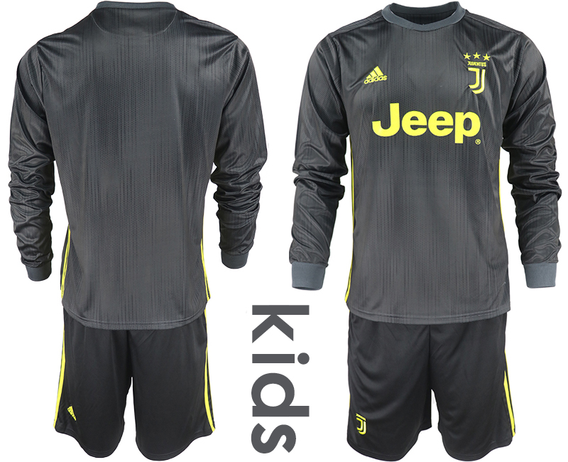 2018_2019 Club Juventus away long sleeves Youth soccer jerseys